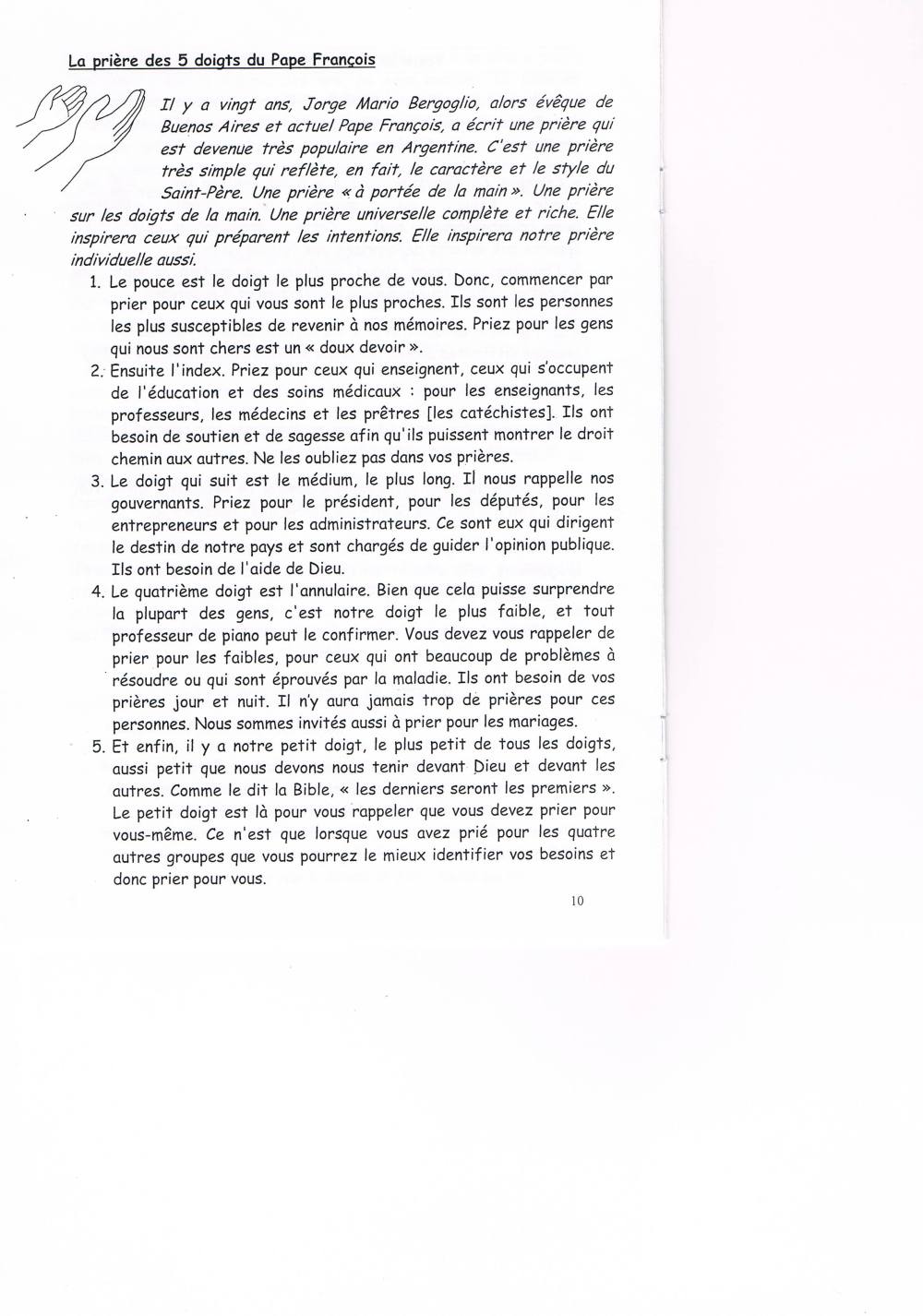 Priere du pape François